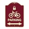 Signmission Parking W/ Lock Cycle & Bidirectional Arrow Heavy-Gauge Aluminum Sign, 24" x 18", BU-1824-23475 A-DES-BU-1824-23475 - alternate 1
